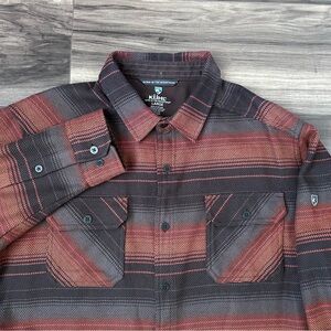 KUHL Disordr Flannel Button Up Shirt Heavyweight Mens Large Outdoors Hiking